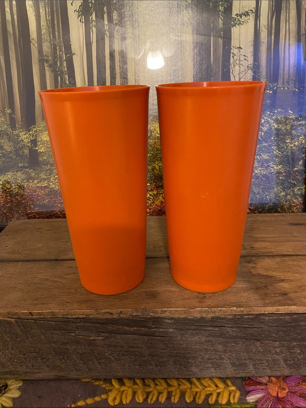Tupperware Bright Orange Tall Decorative Tumblers - Set of 2